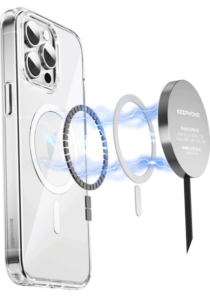 iPhone 15 Uyumlu Manyetik Şarj Uyumlu Şeffaf Kılıf modelleri