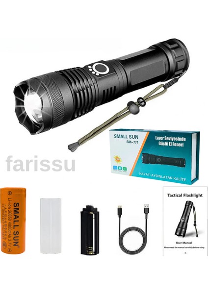 Süper Parlak ve Suya Dayanıklı Small Sun SM-771 El Feneri - 700 Metre Menzil indirimleri