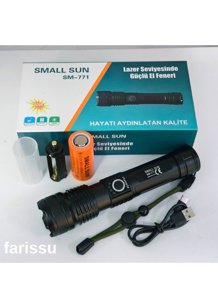 Süper Parlak ve Suya Dayanıklı Small Sun SM-771 El Feneri - 700 Metre Menzil