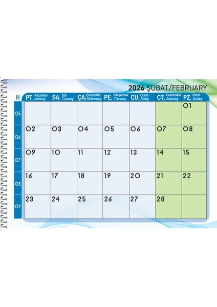 2026 Masaüstü Mavi Defter Planlama TAKVİM-23X33 cm fiyatları