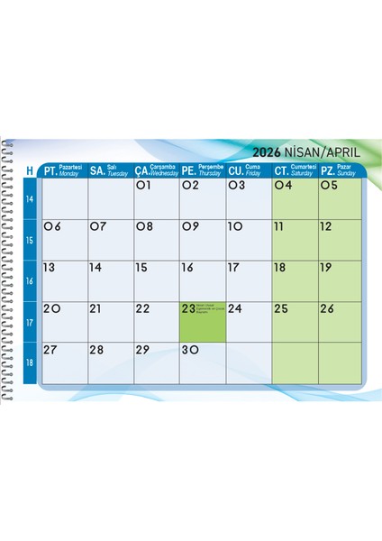 2026 Masaüstü Mavi Defter Planlama TAKVİM-23X33 cm fırsatları