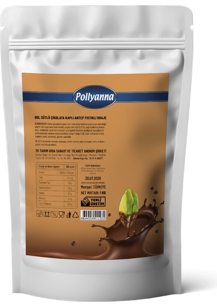Bol Sütlü Çikolata Kaplı Antep Fıstıklı Draje (1 Kg) fiyatları