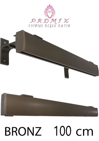 Tek Kanallı Dekoratif Perde Ray Kornişi Alüminyum Ayaklı