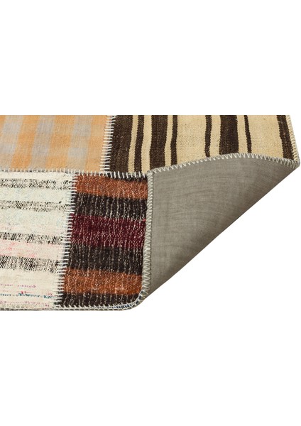 Girit Bej Çizgili Yün Modern Desenli Yün Hav Toz Vermez Leke Tutmayan Salon Yolluk Mutfak El Dokuma Halı modelleri