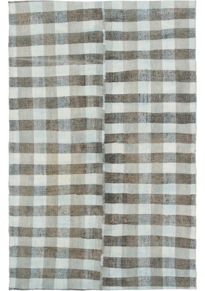 Teselya Bej Çizgili Yün Modern Desenli Yün Hav Toz Vermez Leke Tutmayan Salon Yolluk Mutfak El Dokuma Halı