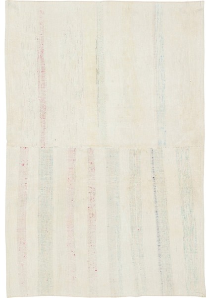 Teselya Bej Çizgili Yün Modern Desenli Yün Hav Toz Vermez Leke Tutmayan Salon Yolluk Mutfak El Dokuma Halı