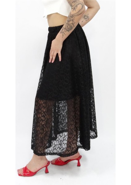 Kadın Mistik Dantelli Uzun Etek modelleri