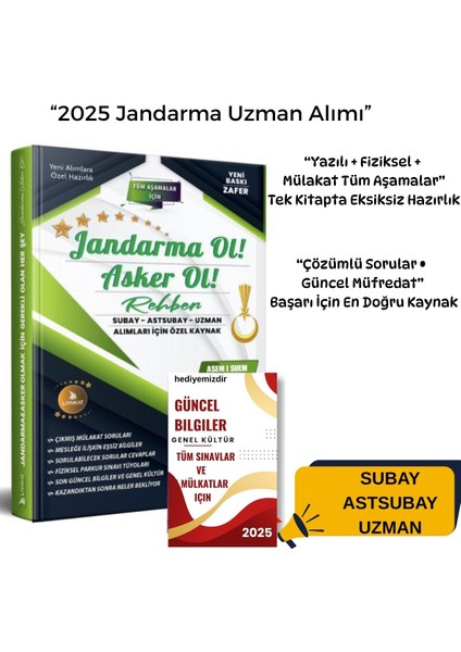 2025 Jandarma Uzman Alımı Için Özel Hazırlık Kitabı – Yazılı + Mülakat + Fiziksel