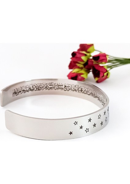 Içinde Ayetel Kürsi Yazılı Yıldız Motifli Paslanmaz Çelik Bileklik fiyatları
