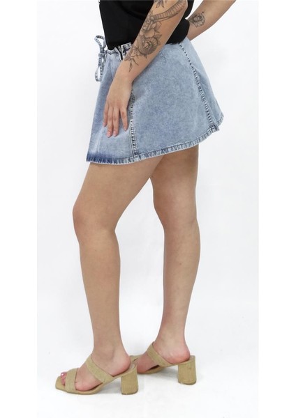 Kadın Bağcıklı Pileli Kot Etek fiyatları