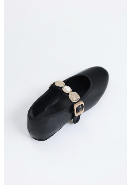 Gold Broş Detaylı Siyah Kadın Babet fiyatları