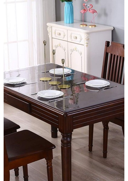 1.4 mm Net Kalınlık Şeffaf Kalın Pvc Masa Koruyucu Mika Masa Örtüsü indirimleri