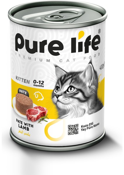 Purelife Pate Kuzulu Yavru Kedi Konserve Mama 400GR