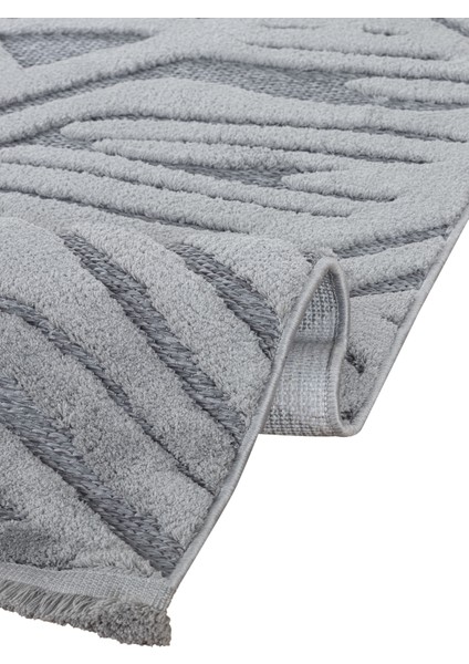 Axel Gri Modern Etnik Desenli Hav Vermeyen Leke Tutmayan Kolay Temizlenen Yumuşak Makine Salon Yolluk Mutfak Halı fırsatları