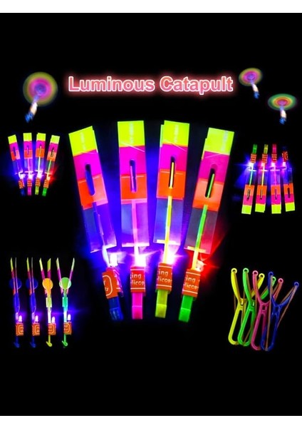 2 Adet Renk Seçeneği Ile LED Işıklı Sapan Havada Süzülen Oyuncak Mancınık Sapan