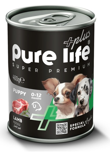 Purelife Plus Kuzu Etli Yavru Köpek Konserve Mama 400GR