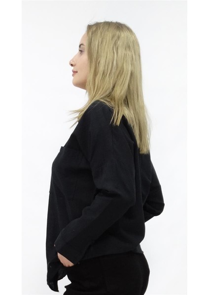 Kadın Çift Cepli Keten Owesize Gömlek fiyatları