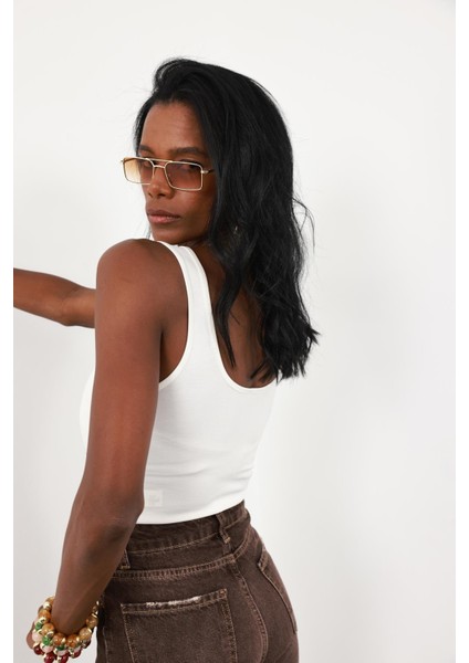 Beyaz Askılı Basic Bodysuit 60265