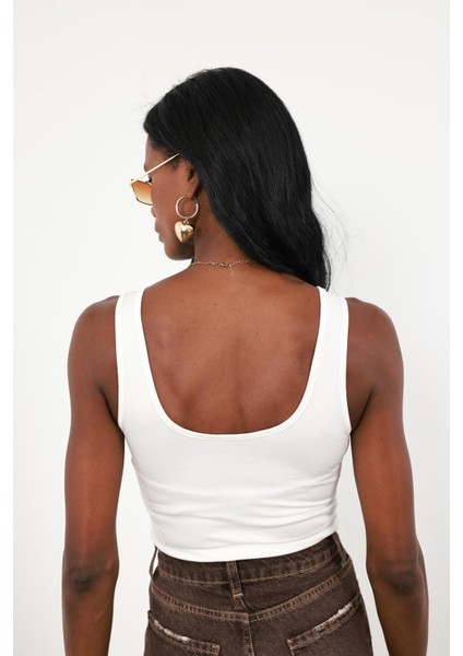 Beyaz Askılı Basic Bodysuit 60265