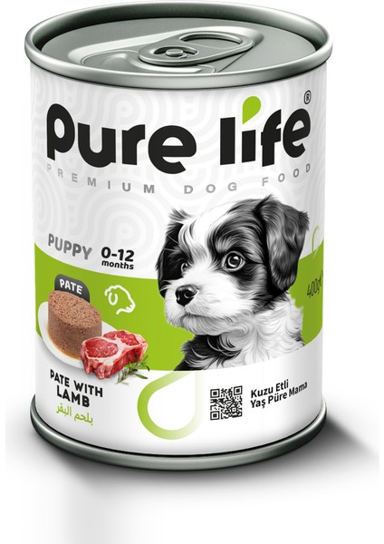 Purelife Pate Kuzu Etli Yavru Köpek Konserve Mama 400GR