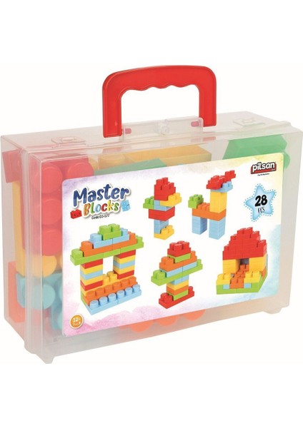 03 577 Master Bloklar 28 Parça Çantalı -Pilsan Oyuncak