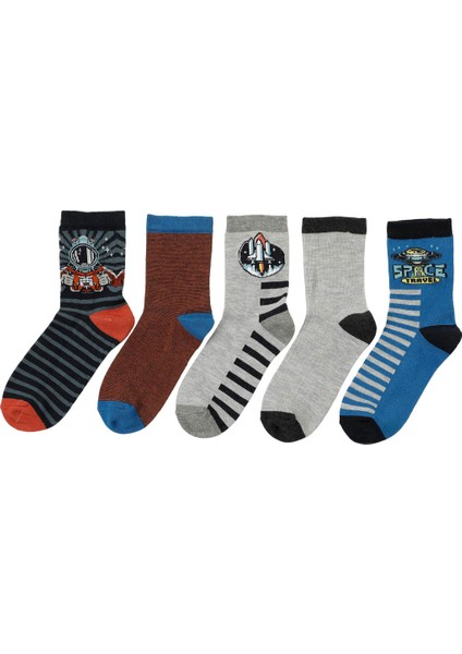 Space 5 Lı Skt-B 5pr Çok Renkli Erkek Çocuk Soket Çorap