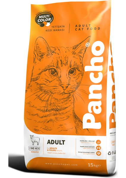 Pancho Renkli Yetişkin Kedi Maması 15KG