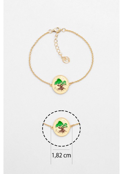 Totoro Ağacı 18 Ayar Sarı Altın Kaplama 19 cm Gümüş Bileklik modelleri