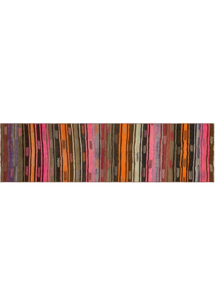 Kahverengi Geometrik Yün Modern Desenli Yün Hav Toz Vermez Leke Tutmayan Salon Yolluk Mutfak El Dokuma Halı