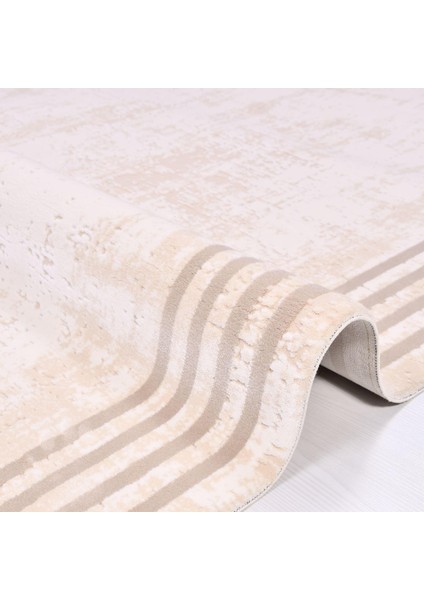 Addilyn Çerçeveli Krem Akrilik Kare Modern Desenli Akrilik Hav Vermeyen Leke Tutmayan Kolay Temizlenen Yumuşak Makine Salon Yolluk Mutfak Halı fırsatları