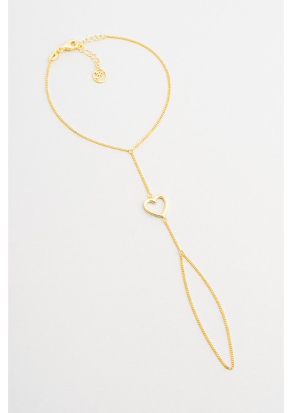 Büyülü Kalp 18 Ayar Sarı Altın Kaplama 22 cm Gümüş Şahmeran