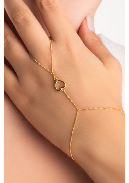 Büyülü Kalp 18 Ayar Sarı Altın Kaplama 22 cm Gümüş Şahmeran indirimleri