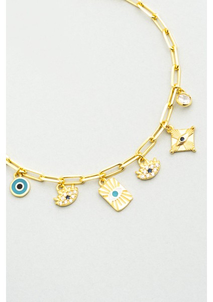 Bereket Işıltısı 18 Ayar Sarı Altın Kaplama 20 cm Gümüş Bileklik indirimleri