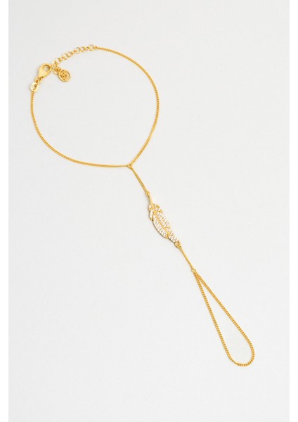 Defne Yaprağı 18 Ayar Sarı Altın Kaplama 20 cm Gümüş Şahmeran