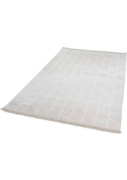 Krem Geometrik Etnik Modern Desenli Hav Vermeyen Leke Tutmayan Kolay Temizlenen Yumuşak Makine Salon Yolluk Mutfak Halı modelleri