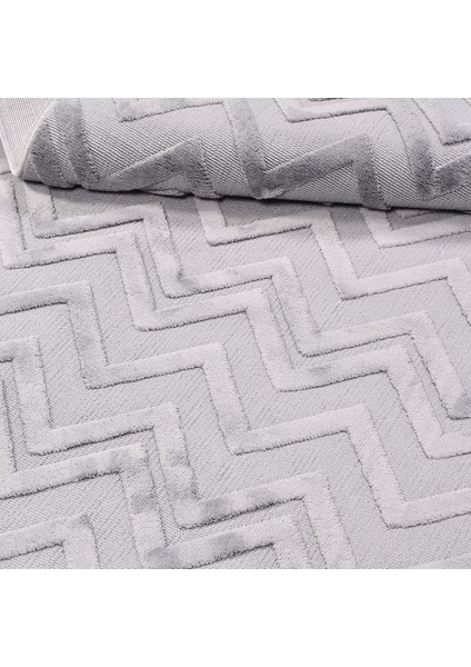 Snowfall Gri Geometrik Etnik Modern Desenli Hav Vermeyen Leke Tutmayan Kolay Temizlenen Yumuşak Makine Salon Yolluk Mutfak Halı modelleri