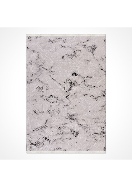 Gri Modern Etnik Desenli Mikro Hav Vermeyen Leke Tutmayan Kolay Temizlenen Yumuşak Makine Salon Yolluk Mutfak Halı