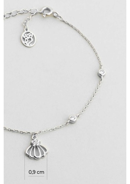 Deniz Kabuğu 18 Ayar Beyaz Altın Kaplama Gümüş Bileklik modelleri