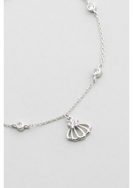 Deniz Kabuğu 18 Ayar Beyaz Altın Kaplama Gümüş Bileklik indirimleri