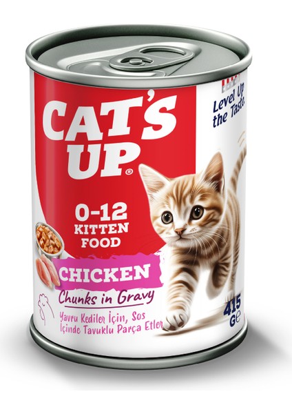 Cats Up Yaş Yavru Kedi Maması Tavuklu 415GR 36LI fiyatları