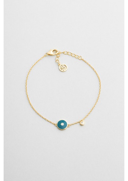 Minimal 18 Ayar Sarı Altın Kaplama 18 cm Gümüş Bileklik