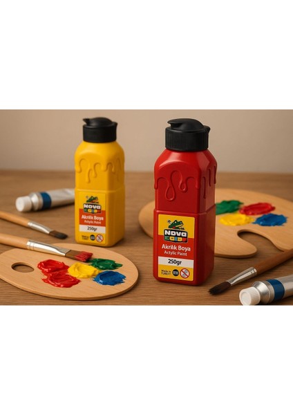 Altın Akrilik Boya 250 gr 1 Adet Su Bazlı Akrilik Boyası Hobi Sanatsal Boy Tuval Ahşap Metal modelleri