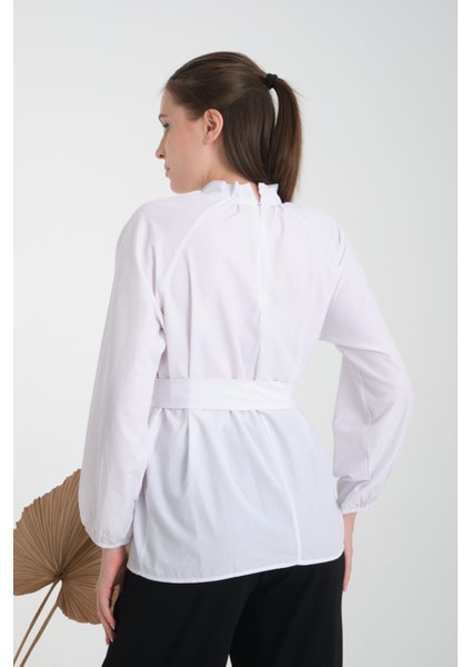 Tesettür Kuşaklı Kol Büzgülü Gömlek fırsatları