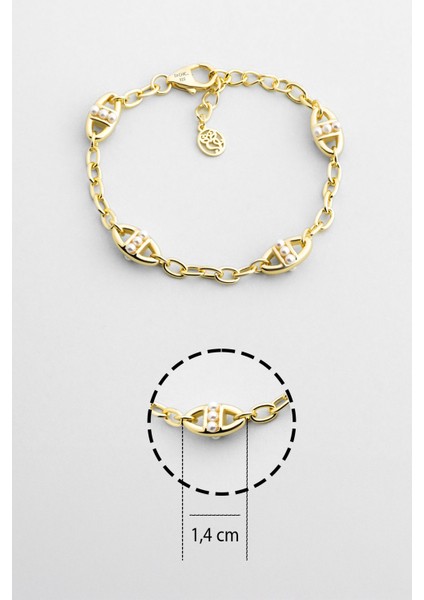 Audrey 18 Ayar Sarı Altın Kaplama 19 cm Gümüş Zincir Bileklik modelleri