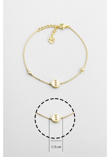 Minimal Sedef 18 Ayar Sarı Altın Kaplama 19 cm Gümüş Bileklik modelleri