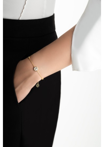 Minimal Sedef 18 Ayar Sarı Altın Kaplama 19 cm Gümüş Bileklik fırsatları