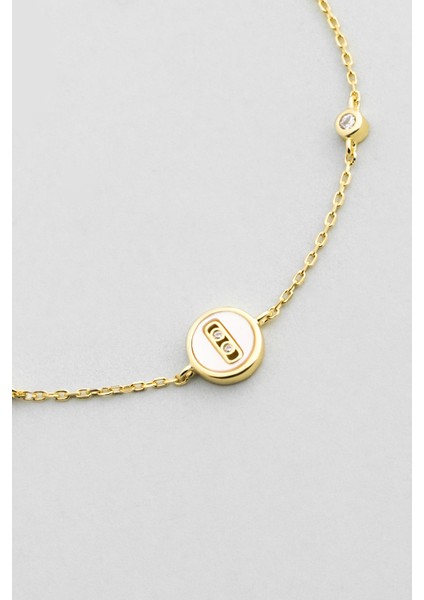 Minimal Sedef 18 Ayar Sarı Altın Kaplama 19 cm Gümüş Bileklik indirimleri