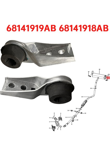 Jeep Cherokee Için 1pair Araba Egzoz Askısı Spor 2014-2022 68141919AB 68141918AB Sol ve Sağ Egzoz Susturucu Asma Kulak (Yurt Dışından) fiyatları