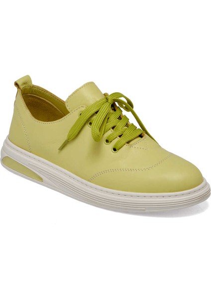 Yeşil Hakiki Deri Kadın Sneaker - K24I1AY67093-G81