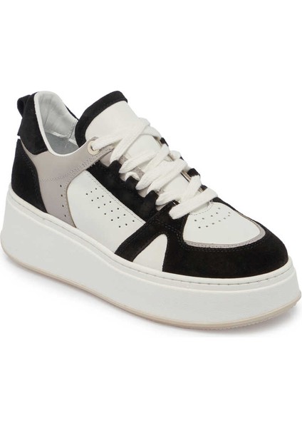 Siyah Hakiki Deri Kadın Sneaker - K24I1AY67133-A01
